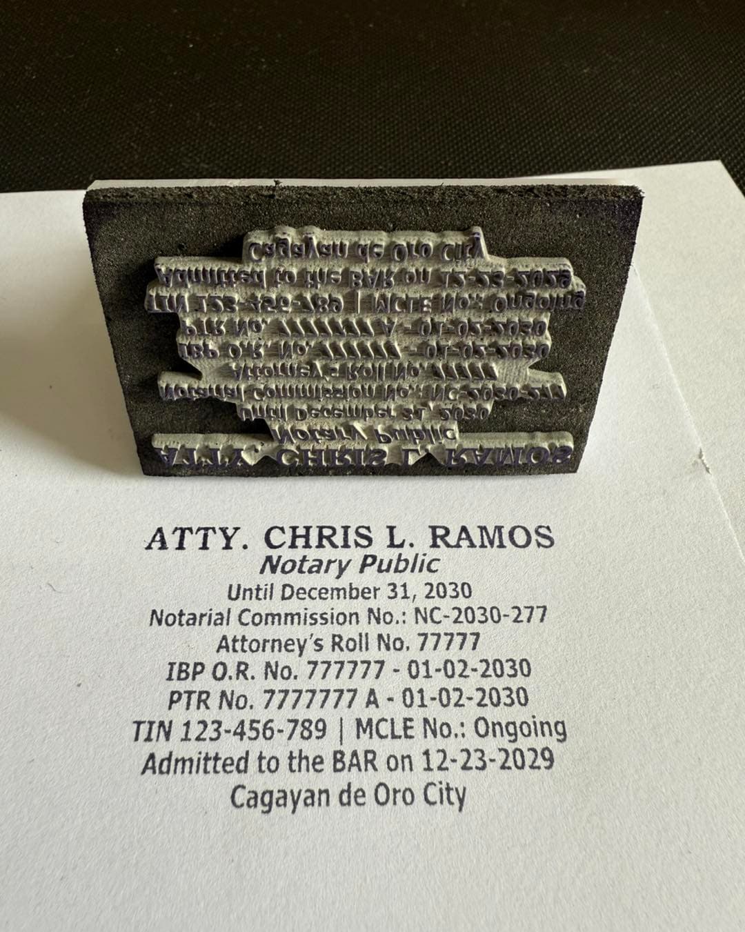 Classic Pre-Inked Rubber Stamp